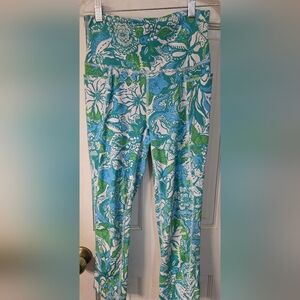 Lilly Pulitzer Blue and Green Floral Leggings